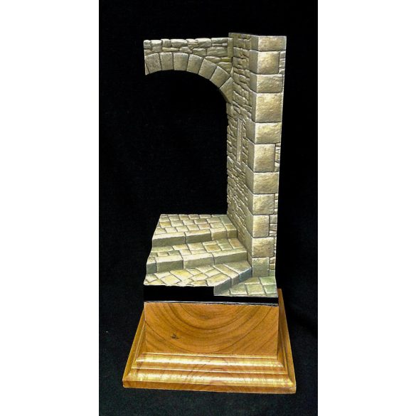 Medieval streetcorner with stairs
